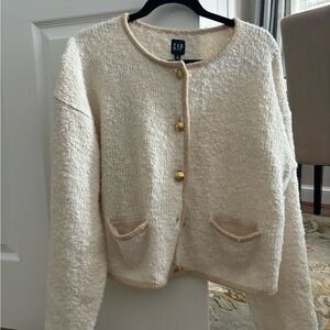 Gap Cream Gold Button Cardigan